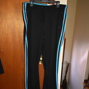 Made for Life Jogging Drawstring Pants Activewear Size X Large Blk/Caribbean Sea